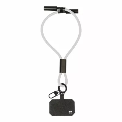 CuffCharge smycz na nadgarstek, uchwyt na telefon, kabel 60W RPET - biały (AP864134-01)