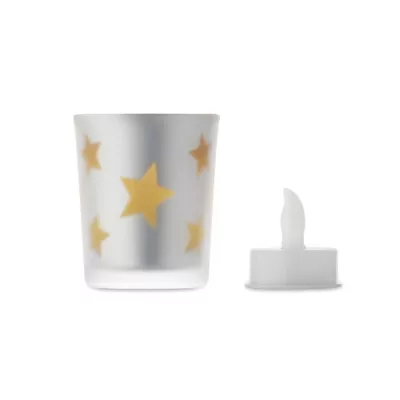 Świeczka LED tealight w szklanym słoiku LANDLE - Matowy Zloty (CX1572-98)