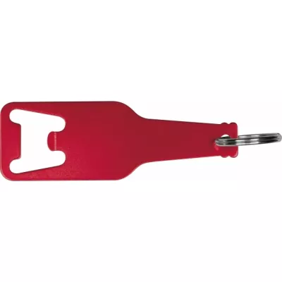 Brelok z aluminium z recyklingu otwieracz do butelek MALMO - czerwony (376405)