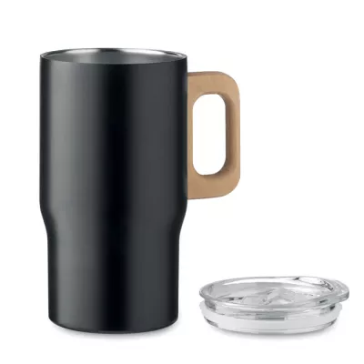 Kubek termiczny ze stali z recyklingu 350 ml TUMBOO - Czarny (MO2499-03)