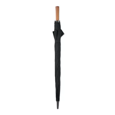 Parasol automatyczny 27" z drewnianą rączką RAYNA - Czarny (MO3220-03)