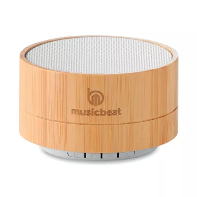 Głośnik w bambusowej obudowie z lampką 3W SOUND BAMBOO - Bialy (MO9609-06)