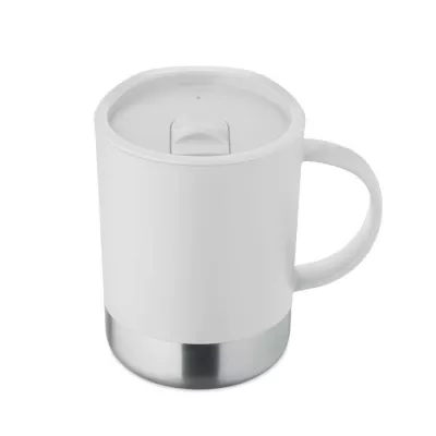 Kubek z PP z przesuwaną pokrywką 300 ml BEAKER - Bialy (MO2772-06)