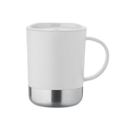 Kubek z PP z przesuwaną pokrywką 300 ml BEAKER - Bialy (MO2772-06)