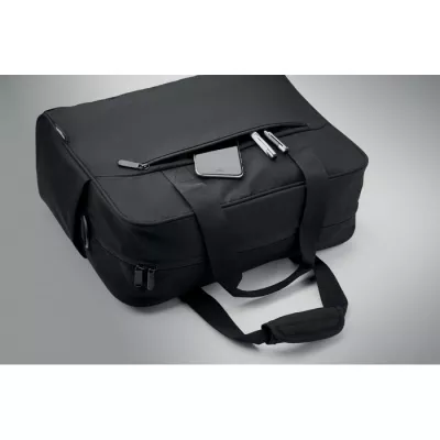 Torba podróżna z RPET z przegrodą na laptop 15" ONBAG - Czarny (MO2373-03)