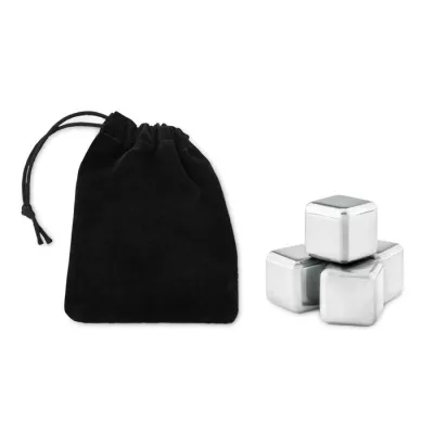 Kostki do lodu stalowe 4 szt. w etui ICY - Czarny (MO9502-03)