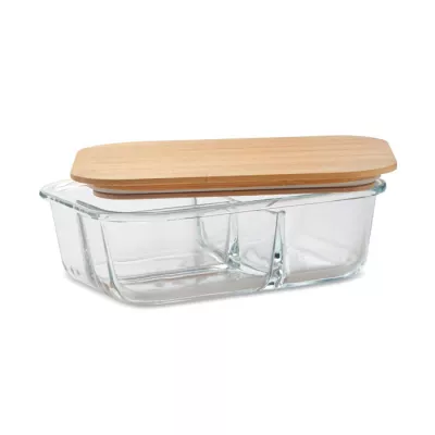 Lunchbox szklany 3-komorowy 800 ml TUNDRA 3 - Przezroczysty (MO6973-22)