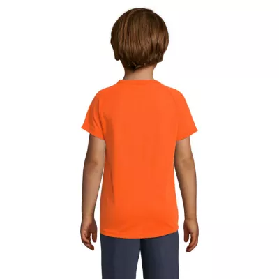 Koszulka sportowa dziecięca 140 g/m² Sol's SPORTY KIDS - Neonowy Pomarańczowy (S01166-NO)