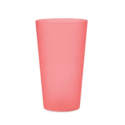 Kubek eventowy wielorazowy z PP 500 ml FESTA LARGE - Przezroczysty Czerwony (MO9907-25)