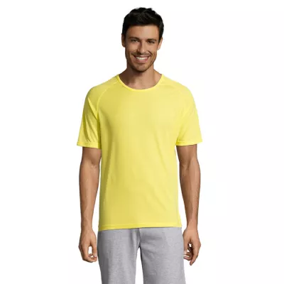 Koszulka sportowa męska raglan 140 g/m² Sol's SPORTY - Lemon (S11939-LE)