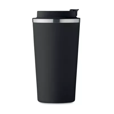 Kubek termiczny ze stali z recyklingu 510 ml BRACE + - Czarny (MO6579-03)