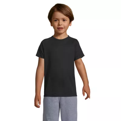 Koszulka sportowa dziecięca 140 g/m² Sol's SPORTY KIDS - Czarny (S01166-BK)