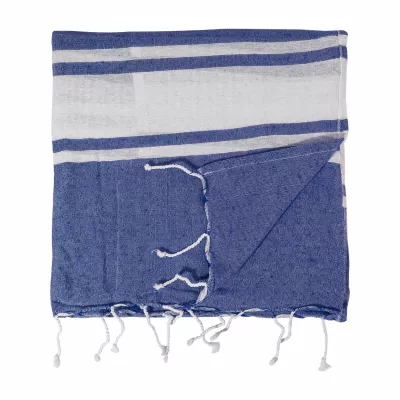 Tortuga ręcznik plażowy z recyklingowanej bawełny i torba ze ściągaczem - ciemno niebieski (AP800605-06A)