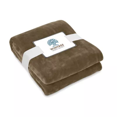 Koc polarowy RPET 120x150 cm 280 g/m² LOGAN - Ziemia (MO6804-42)