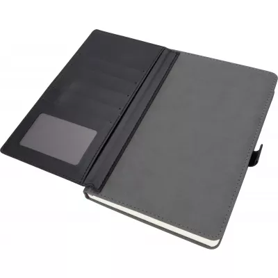 Notatnik A5 w linie z wizytownikiem MARTIN - ciemnoszary (2008877)