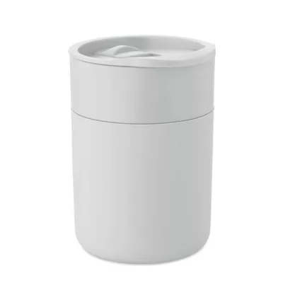Kubek z PP z silikonową osłoną 330 ml GOBLET - Bialy (MO2773-06)