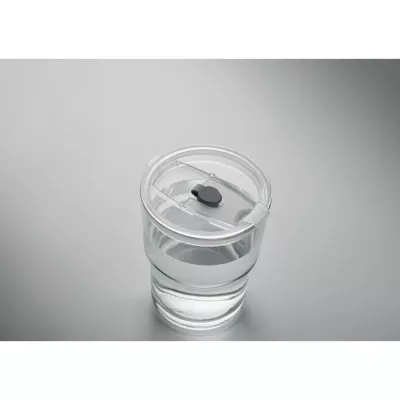 Kubek szklany ze słomką 400 ml SIP - Przezroczysty (MO2502-22)