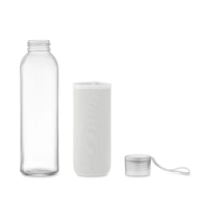 Butelka szklana z recyklingu 500 ml w etui EBOR - Bezowy (MO2089-13)
