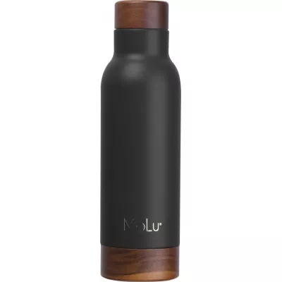 Butelka termiczna ze stalowa z recyklingu COTE D'AZUR MoLu 630 ml - czarny (397803)