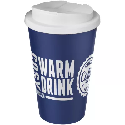 Americano® 350 ml tumbler with spill-proof lid - Biały-Niebieski (21069523)