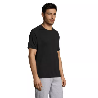 Koszulka sportowa męska raglan 140 g/m² Sol's SPORTY - Czarny (S11939-BK)