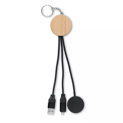 Kabel do ładowania 4 w 1 z ładowarką zegarka BULE - Czarny (MO2451-03)