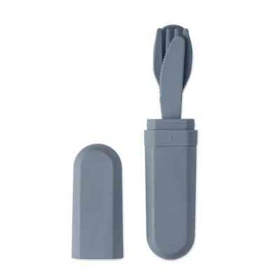 Zestaw sztućców w etui z PLA BITEFUL - Petrol (MO2743-20)