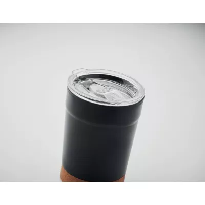 Kubek termiczny 300 ml z korkową podstawką NOMU - Czarny (MO2187-03)