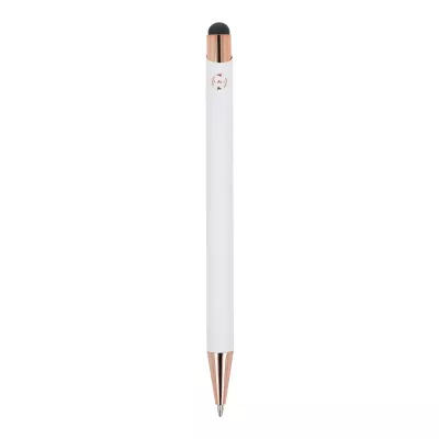 Długopis aluminiowy Prague grawer różowe złoto - biały (LT87887-N0001)