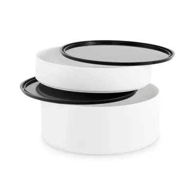 Lunchbox okrągły dwupoziomowy z PP 950 ml ENSALA - Bialy (MO2902-06)