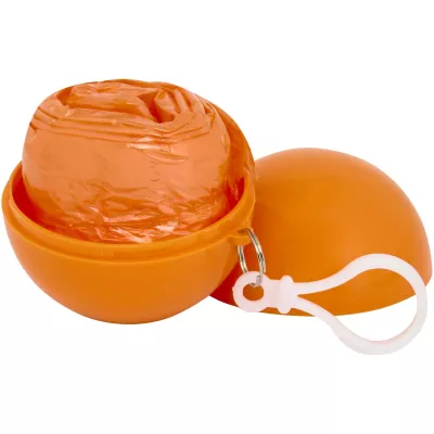 Peleryna przeciwdeszczowa w okrągłym plastikowym pojemniku z karabińczykiem - Pomarańczowy (13016431)