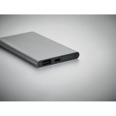 Powerbank płaski 4000 mAh aluminiowy POWERFLAT C - Tytanowy (MO6825-18)
