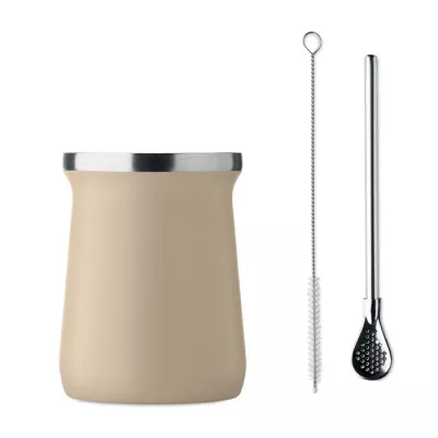 Kubek do yerba mate z bombillą 240 ml MIYERBA - Bezowy (MO2776-13)