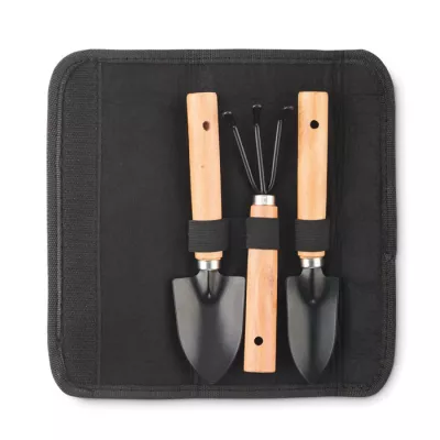 Zestaw narzędzi ogrodowych w etui z filcu RPET GRASS - Czarny (MO2153-03)