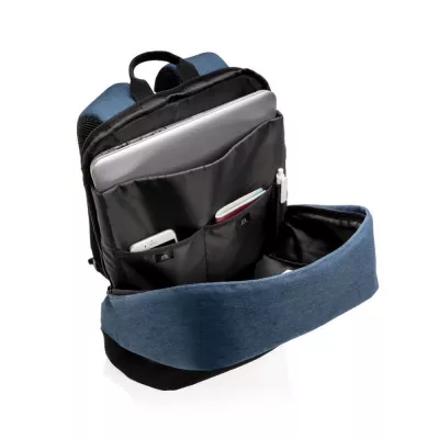 Plecak chroniący przed kieszonkowcami, plecak na laptopa - niebieski, czarny (P762.485)