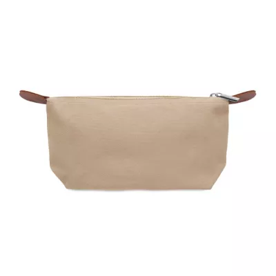 Kosmetyczka z RPET 600D z detalami z PU VANITY - Khaki (MO2961-39)