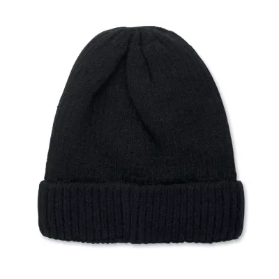 Czapka dzianinowa unisex z podszewką polarową PUNTOS - Czarny (MO3221-03)