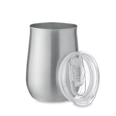 Kubek ze stali z recyklingu 500 ml z pokrywką URSA - Srebrny Mat (MO2090-16)