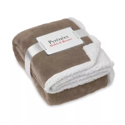 Koc polarowy z sherpą 120x150 cm 200 g/m² ZERMATT - Khaki (MO9089-39)
