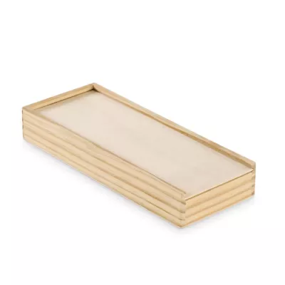 Zestaw domino i karty do gry w pudełku DOMI&CARDS - Drewna (MO2669-40)