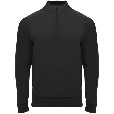 Epiro bluza unisex z długim rękawem i zamkiem błyskawicznym 1/4 200 g/m² - Czarny (R1115-BLACK)
