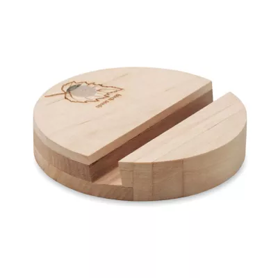 Stojak na telefon z drewna brzozowego GROW ROUND STAND - Drewna (MO6691-40)