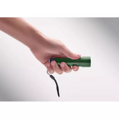 Latarka z aluminium z recyklingu z zoomem LUMEZO - Ciemnozielony (MO2991-60)