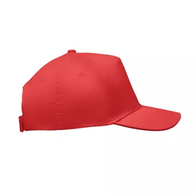 Czapka z daszkiem 5-panelowa z bawełny 180 g/m² SUNNY - Czerwony (MO2345-05)