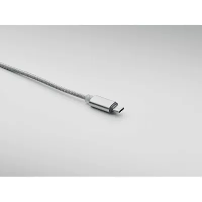 Kabel do ładowania aluminiowy 2w1 120 cm CABLONG - Srebrny (MO2081-14)