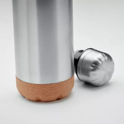 Butelka termiczna z korkową podstawą 500 ml ASPEN CORK - Srebrny Mat (MO6313-16)