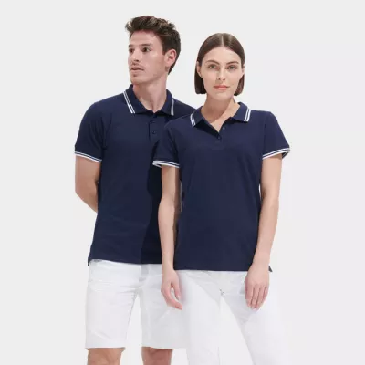 Polo damskie z piki 200 g/m² Sol's PASADENA WOMEN - Francuski Granatowy/biały (S00578-FW)