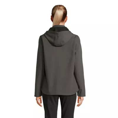 Softshell damski z kapturem Sol's RACE HOODED WOMEN - Szarość Węgla Drzewnego (S04448-CR)