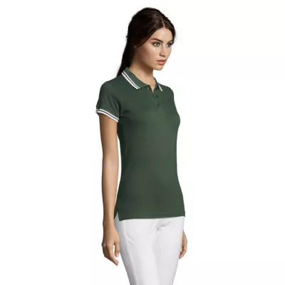 Polo damskie z piki 200 g/m² Sol's PASADENA WOMEN - Forest Green/White (S00578-FE)