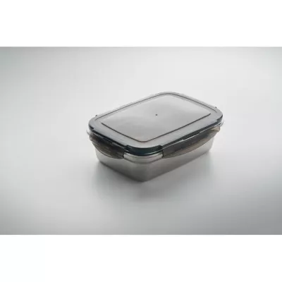 Lunchbox ze stali z recyklingu 850 ml LOX - Przezroczysty Szary (MO2343-27)